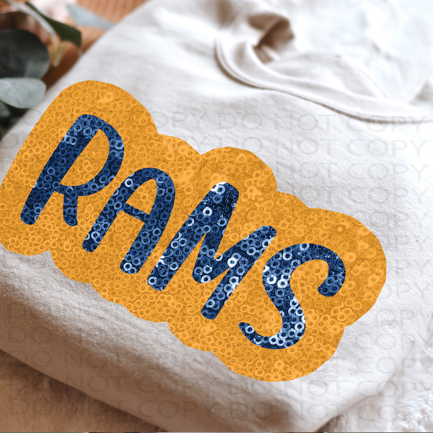 Faux Sparkles Rams DTF & Sublimation Transfer