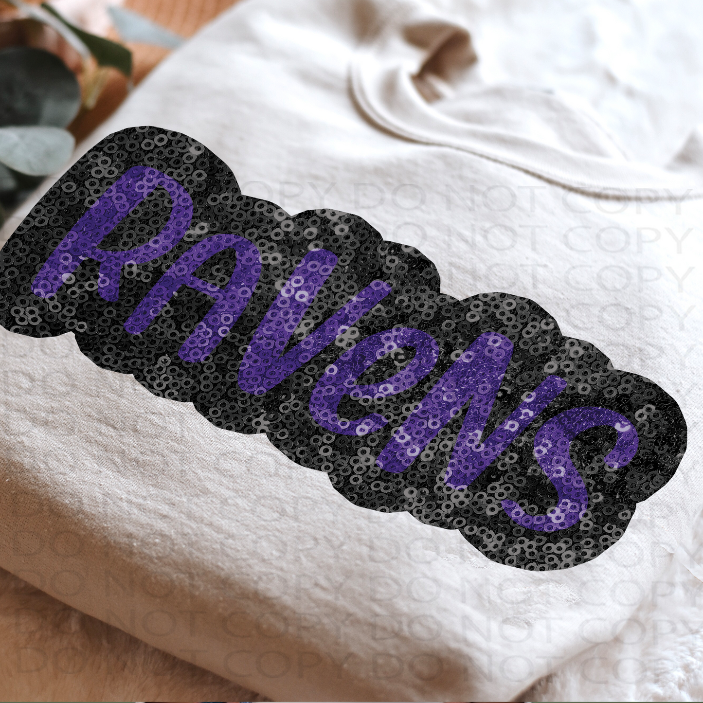 Faux Sparkles Ravens  DTF & Sublimation Transfer