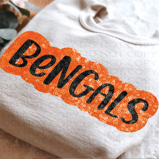 Faux Sparkles Bengals DTF & Sublimation Transfer