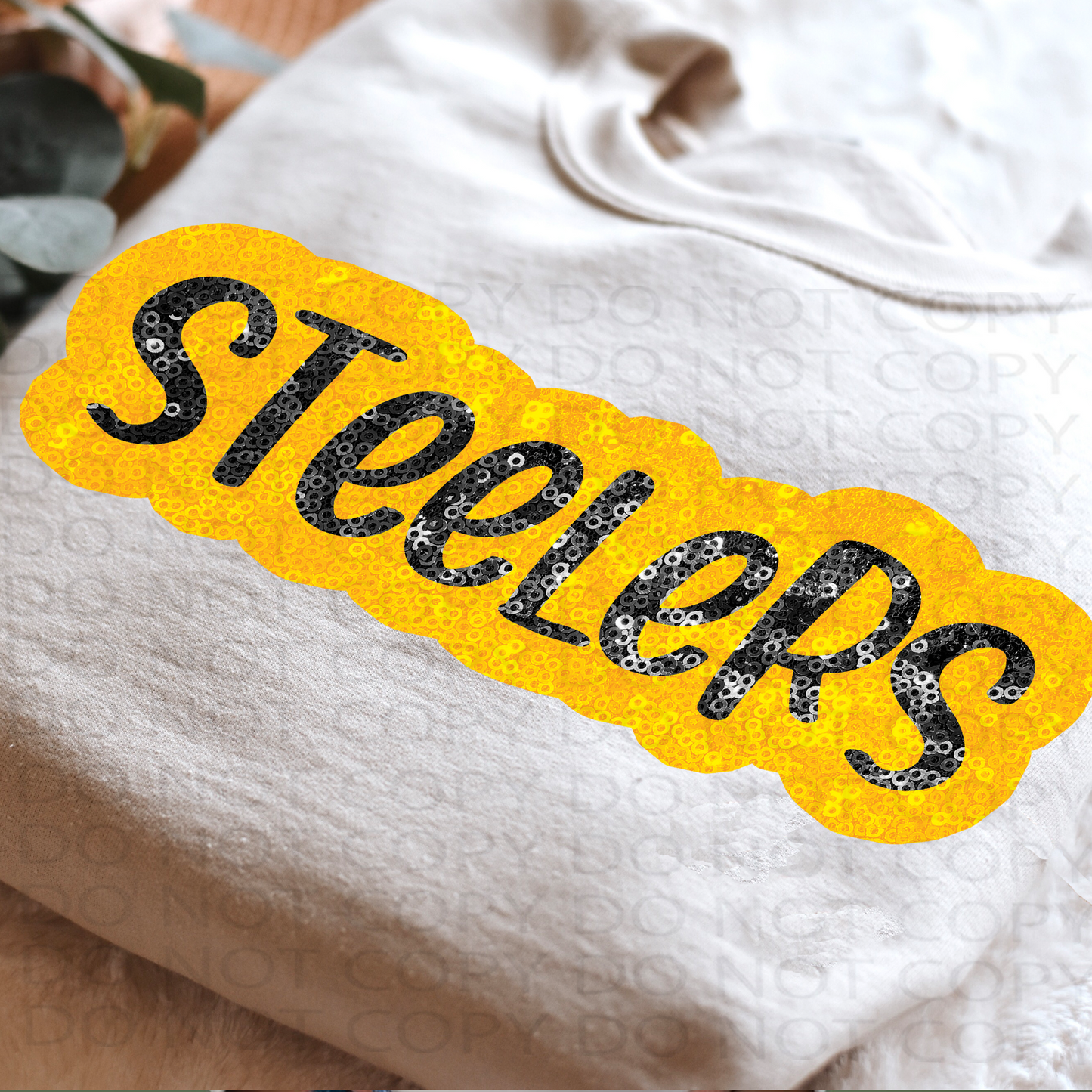 Faux Sparkles Steelers DTF & Sublimation Transfer