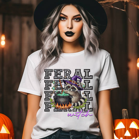 Feral Witch Faux Rhinestone & Faux Embroidery DTF & Sublimation Transfer