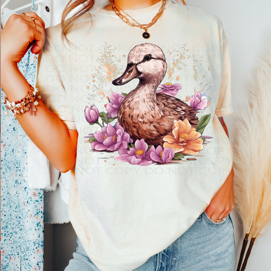 Floral Duck DTF & Sublimation Transfer