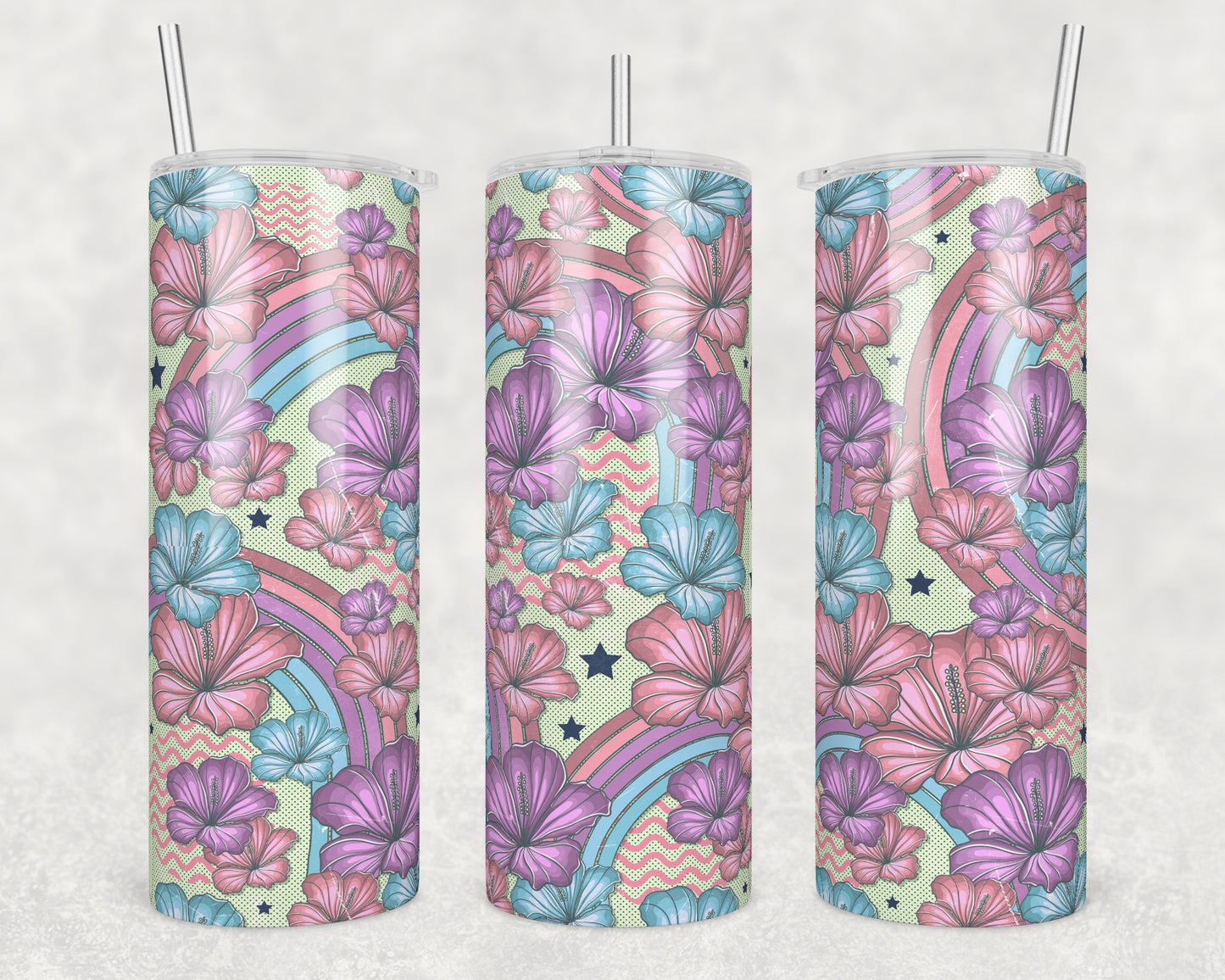 Floral Time Sublimation Transfer Tumbler Wrap 20oz (read description)