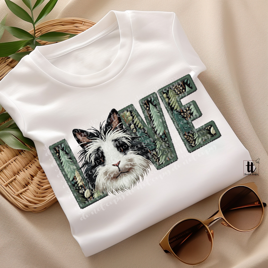 Fluffy Rabbit Love **EXCLUSIVE** Faux Embroidery DTF & Sublimation Transfer