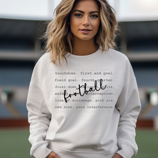 Football Typography DTF & Sublimation Transfer