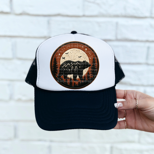 Forest Bear Faux Leather Hat *EXCLUSIVE* DTF & Sublimation Transfer