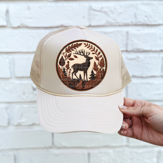 Forest Scene Faux Leather Hat *EXCLUSIVE* DTF & Sublimation Transfer