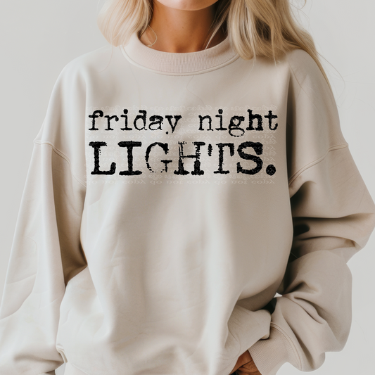 Friday Night Lights Typography DTF & Sublimation Transfer