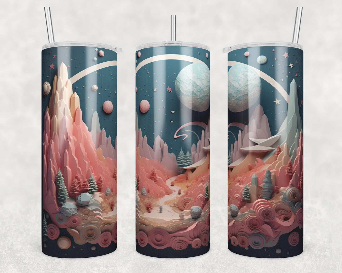 3D Galaxy Sublimation Transfer Tumbler Wrap 20oz (read description)