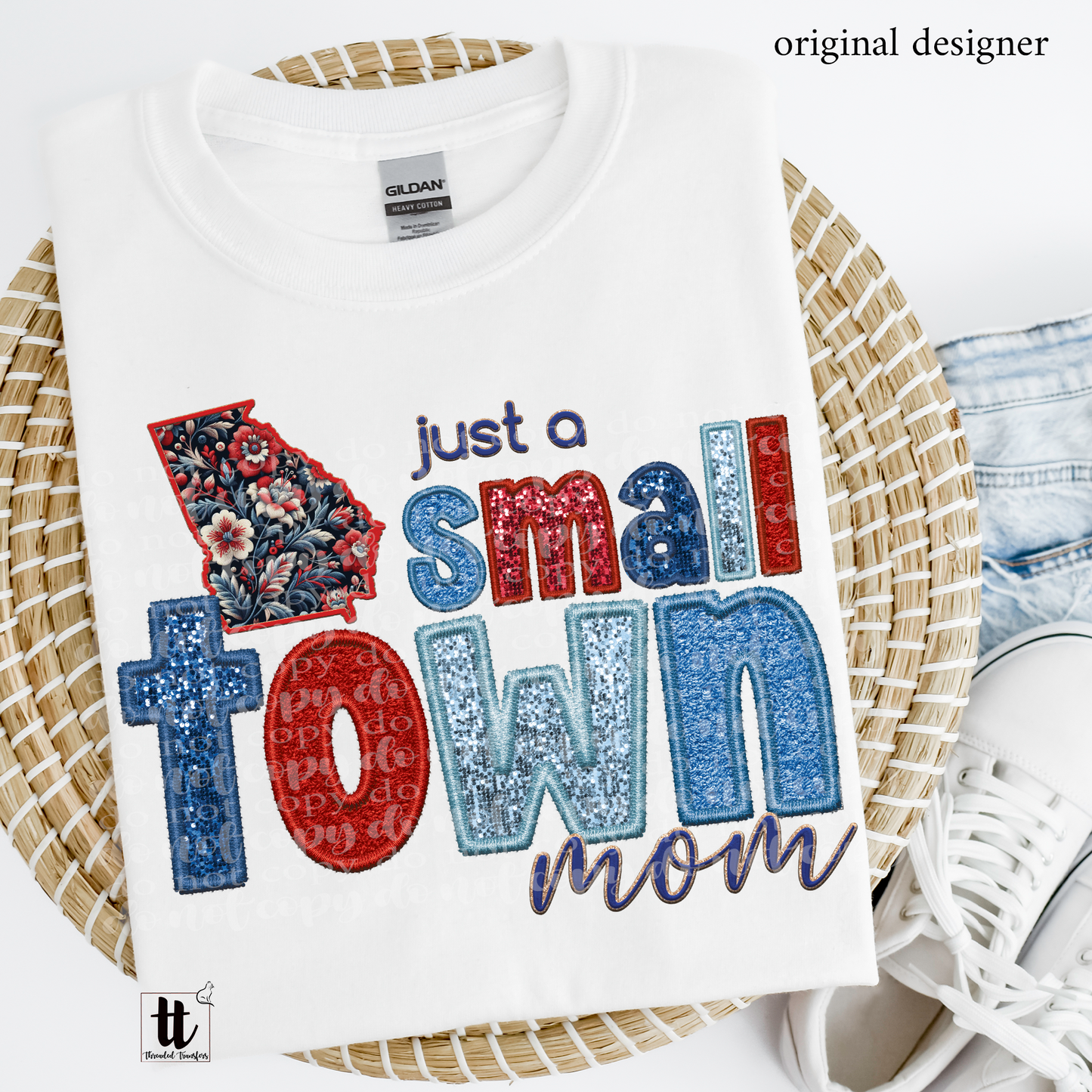 Georgia Small Town **EXCLUSIVE** Faux Embroidery, Chenille, & Sparkles DTF & Sublimation Transfer