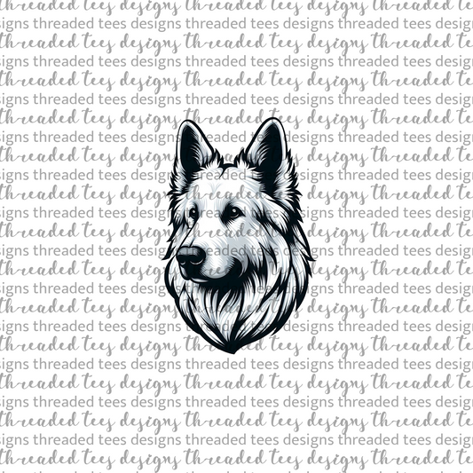 German Shepherd- white Wrist/Pocket (matches shirt) DTF & Sublimation Transfer