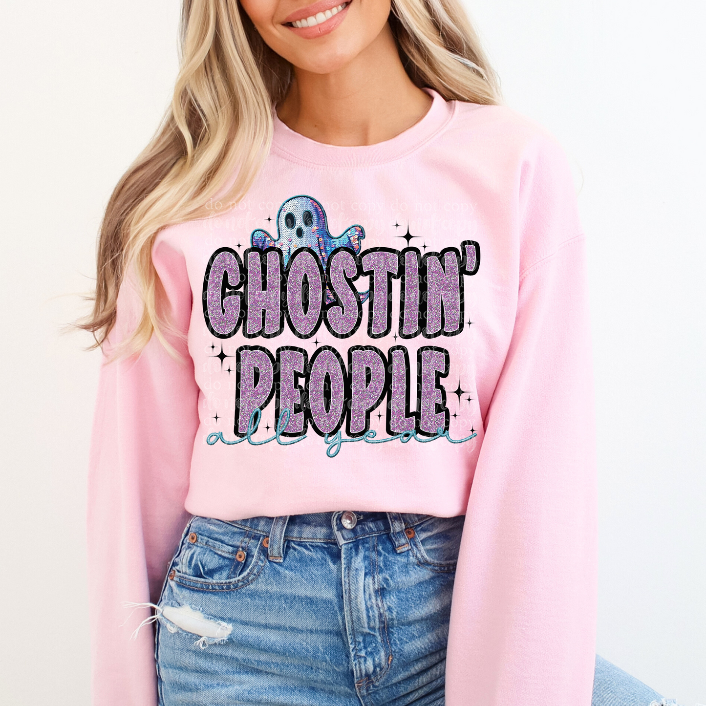 Ghostin' People Faux Embroidery DTF & Sublimation Transfer