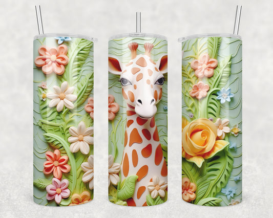 3D Giraffe Sublimation Transfer Tumbler Wrap 20oz (read description)