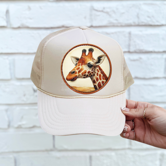 Giraffe Faux Leather Hat *EXCLUSIVE* DTF & Sublimation Transfer