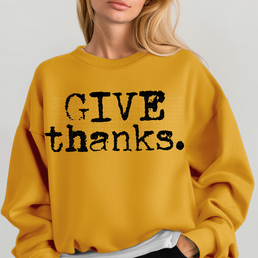 Give Thanks Typography DTF & Sublimation Transfer