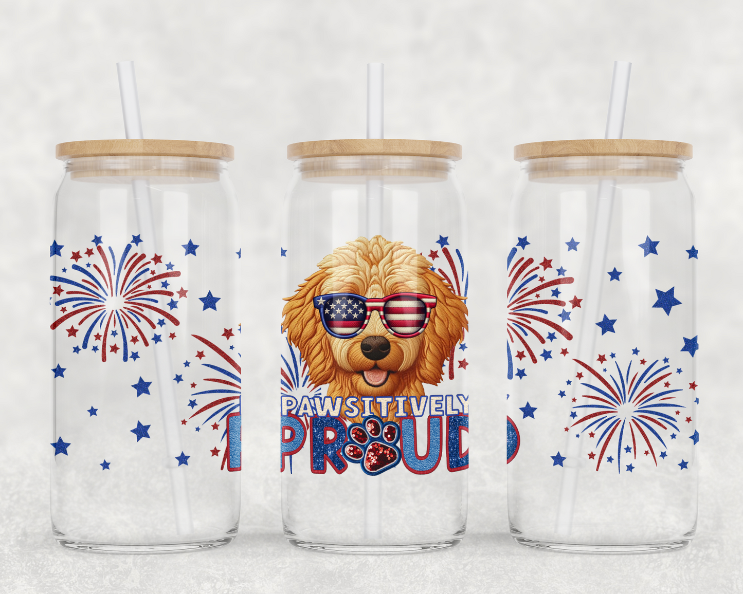 Goldendoodle (strawberry blonde) Pawsitively Proud *EXCLUSIVE* (matches shirt) UV DTF Transfers