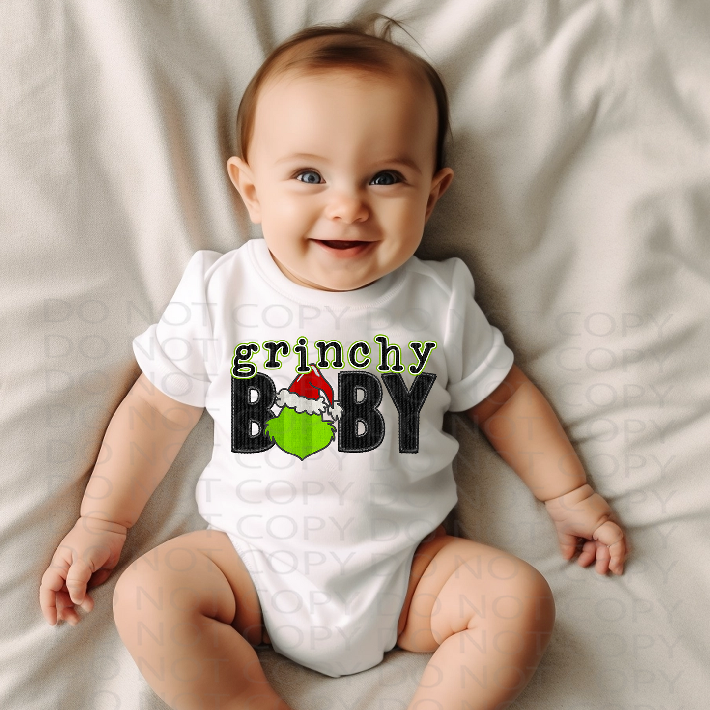 Green Baby Faux Embroidery DTF & Sublimation Transfer