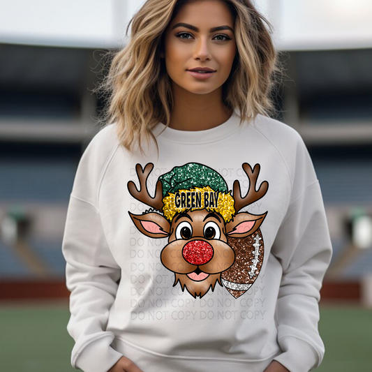 Green Bay Reindeer DTF & Sublimation Transfer