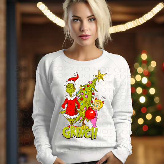 Green Santa Tree DTF & Sublimation Transfer