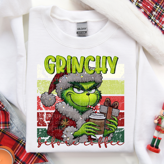 Grinchy Before Coffee DTF & Sublimation Transfer