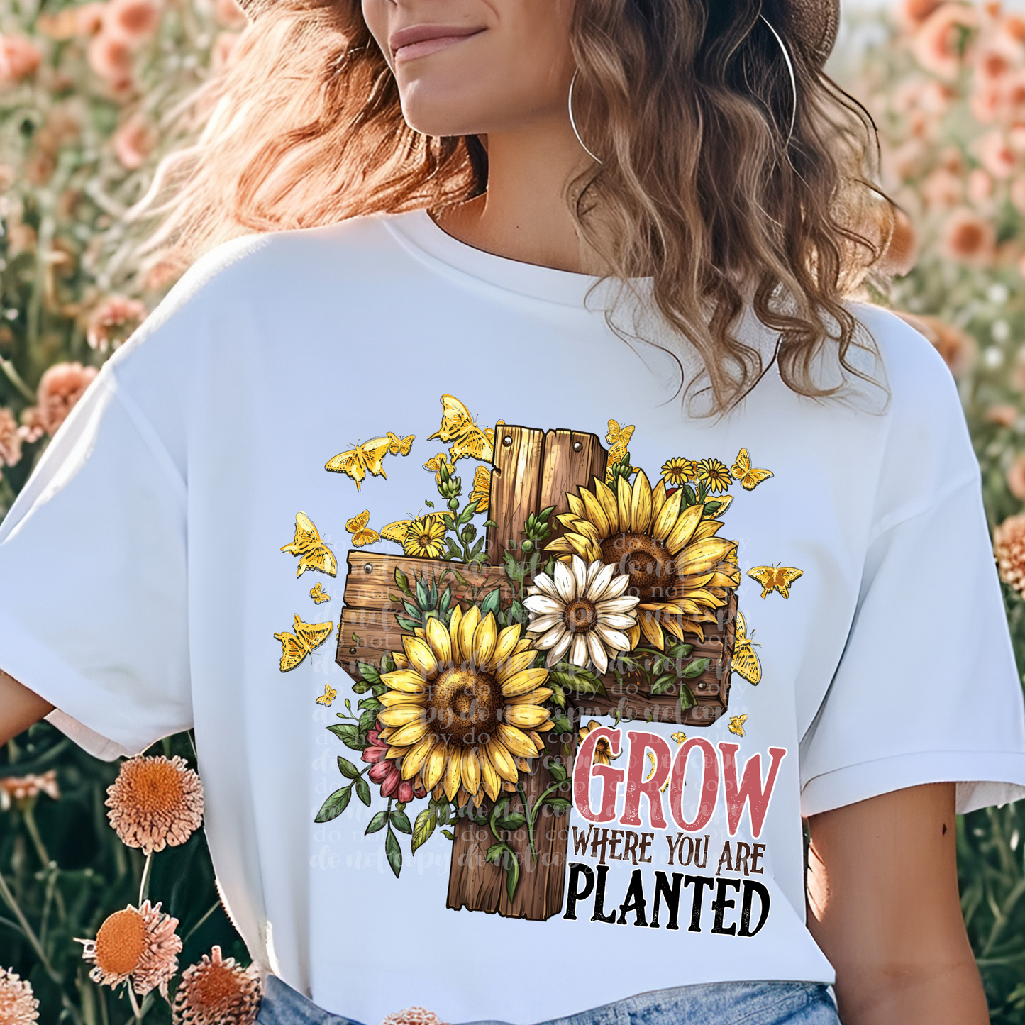 Grow Where You Are Planted Cross DTF & Sublimation Transfer