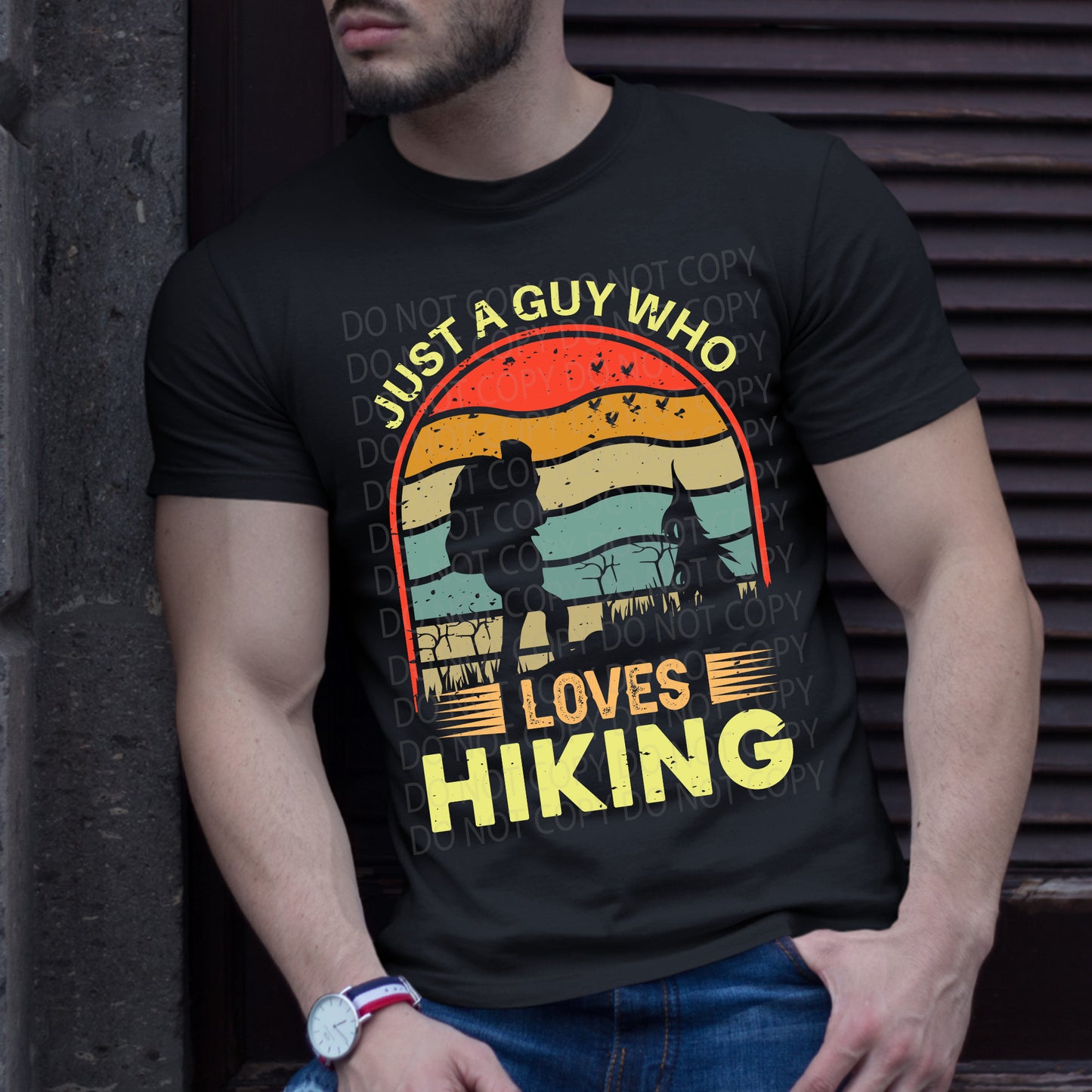 Guy Who Loves Hiking DTF Transfer