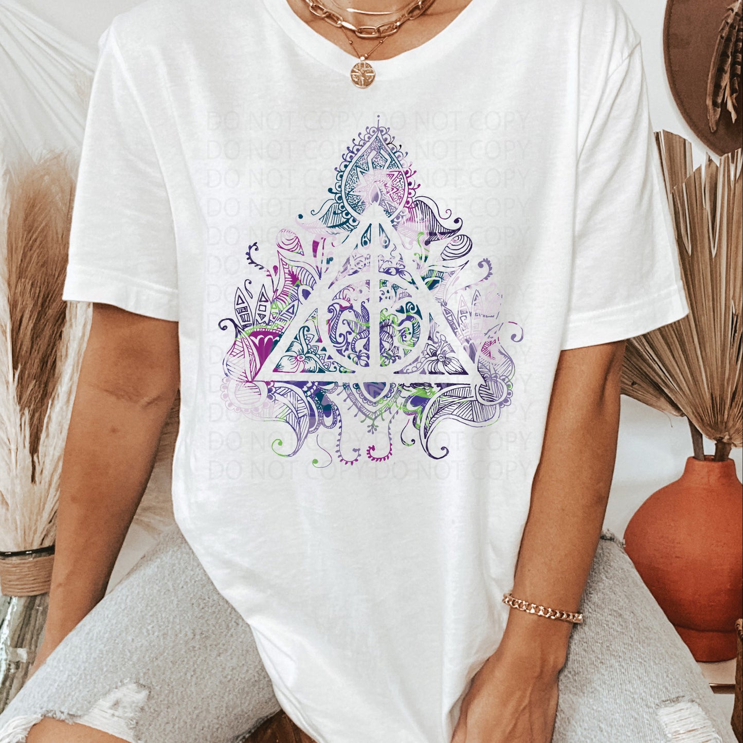 Wizard Floral Hallows DTF & Sublimation Transfer