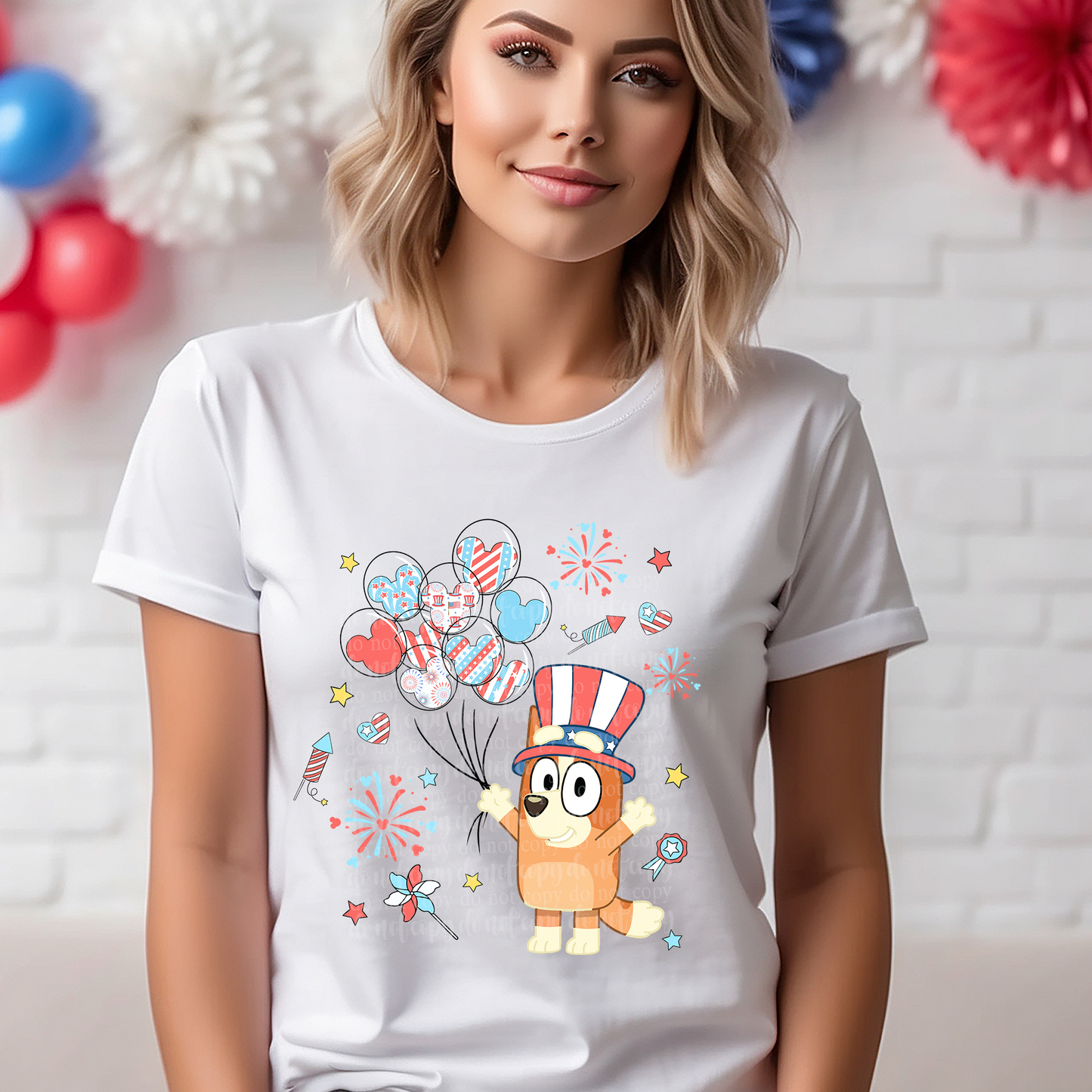 Happy 4th B Dog Mouse DTF & Sublimation Transfer