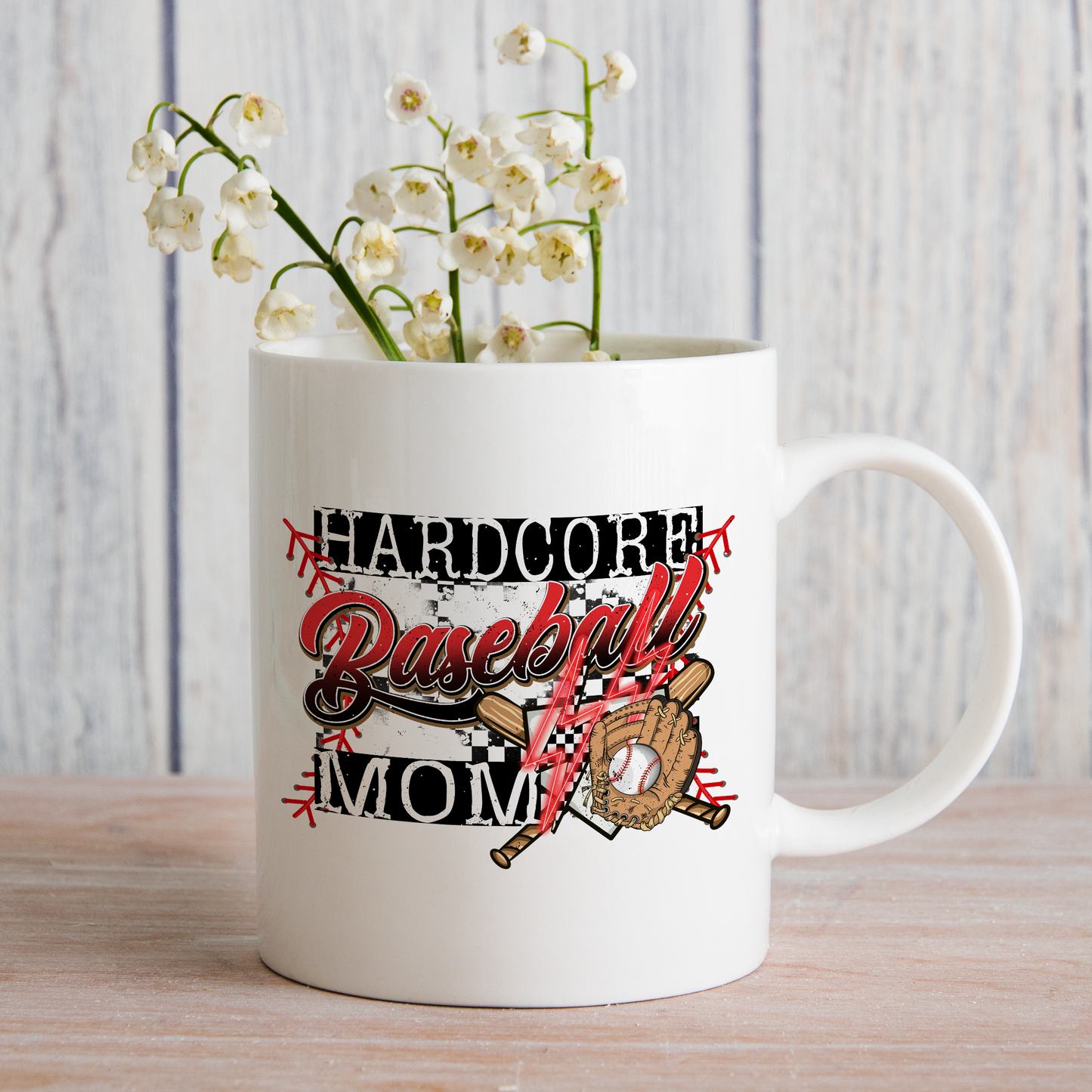 Hardcore Baseball Mom (matches shirt) UV DTF Transfer