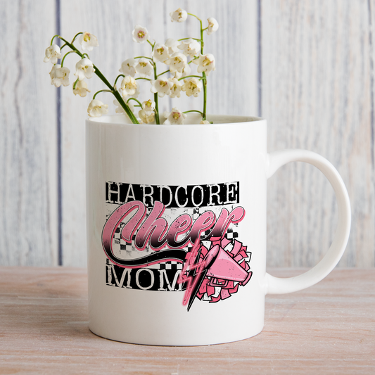 Hardcore Cheer Mom (matches shirt) UV DTF Transfer