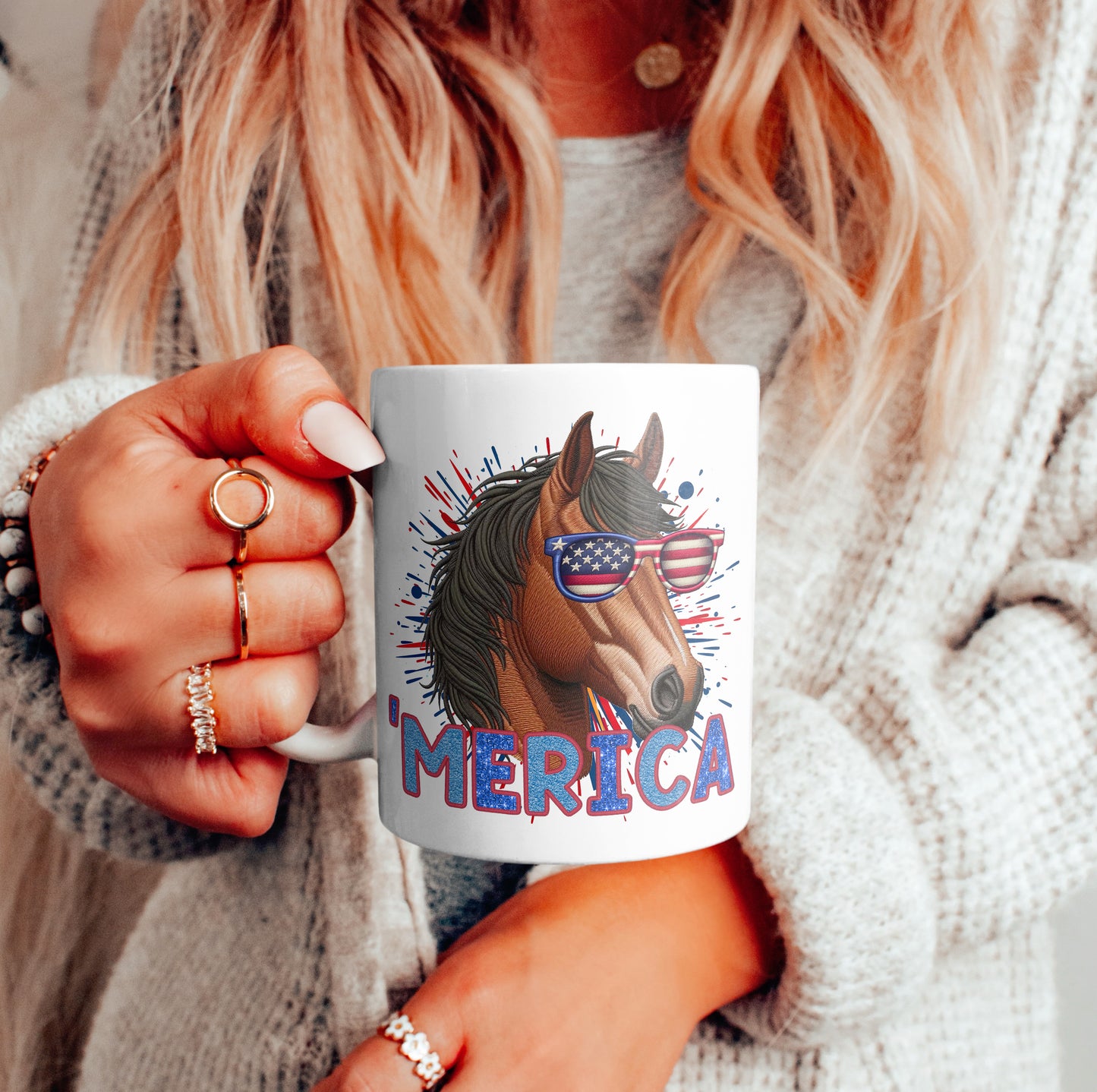 Horse 'Merica (matches shirt) UV DTF Transfer