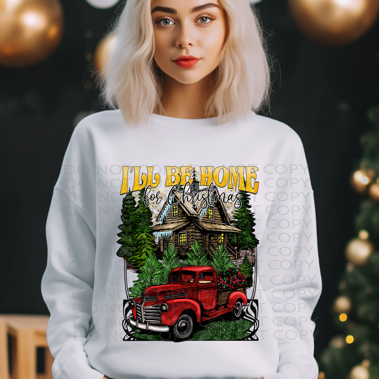 Be Home Christmas Truck DTF & Sublimation Transfer