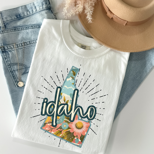 Idaho Retro Floral DTF & Sublimation Transfer