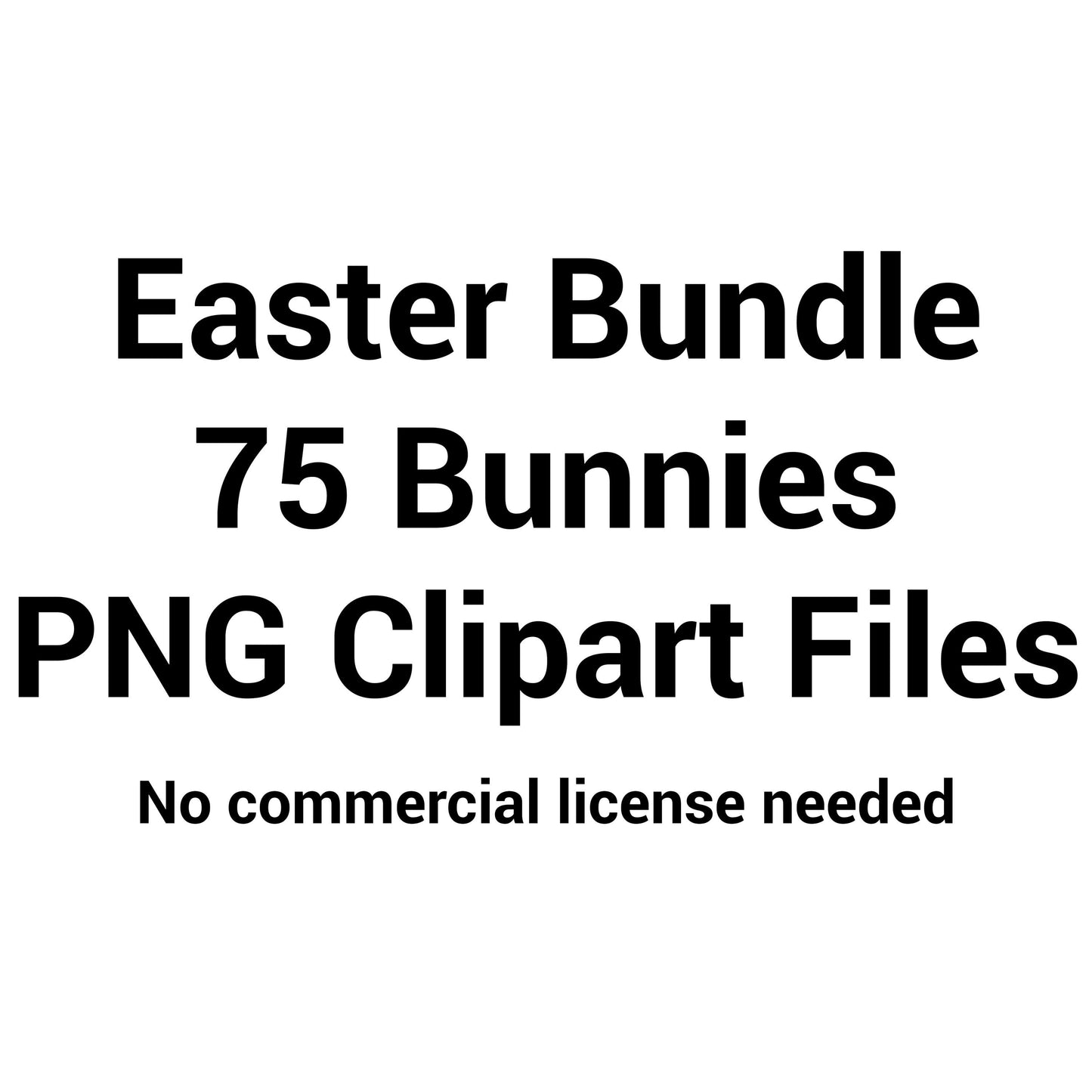 Easter Bunny Clipart PNG Bundle Digital Download (PNG Format - no product shipped)