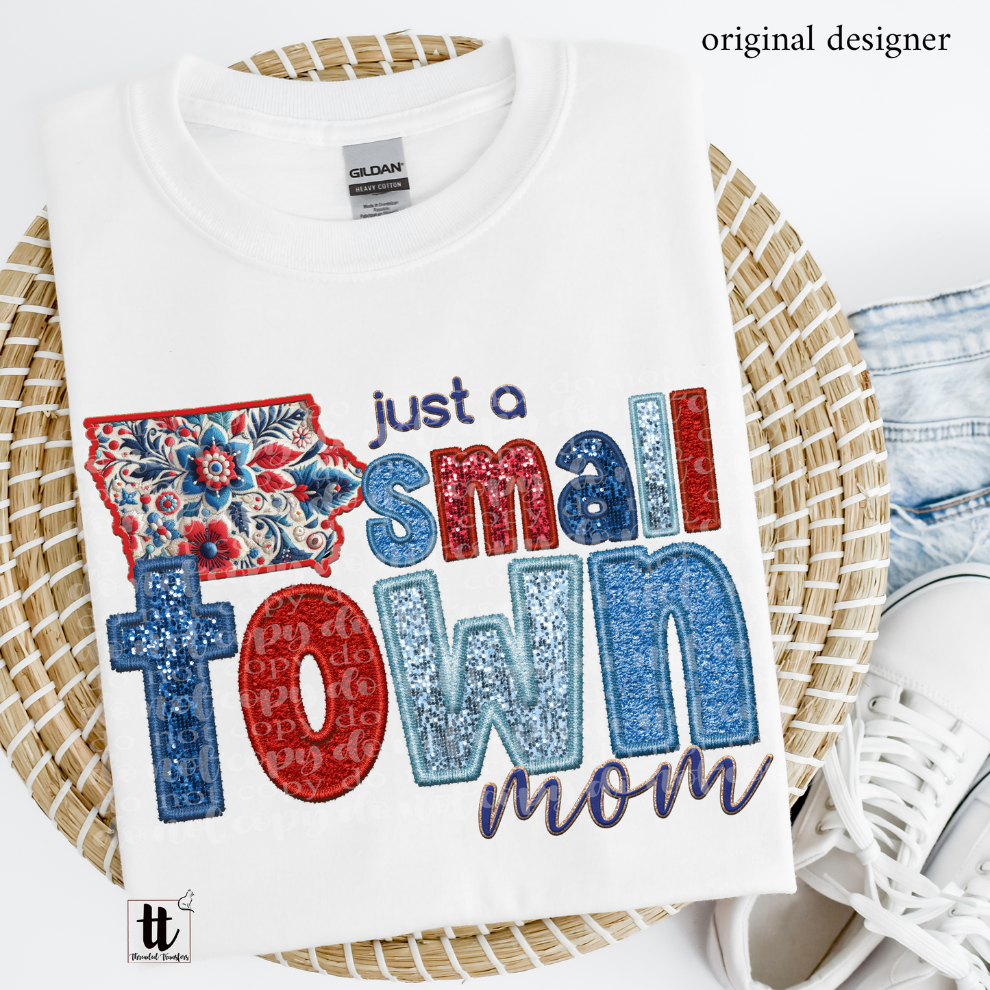 Iowa Small Town **EXCLUSIVE** Faux Embroidery, Chenille, & Sparkles DTF & Sublimation Transfer