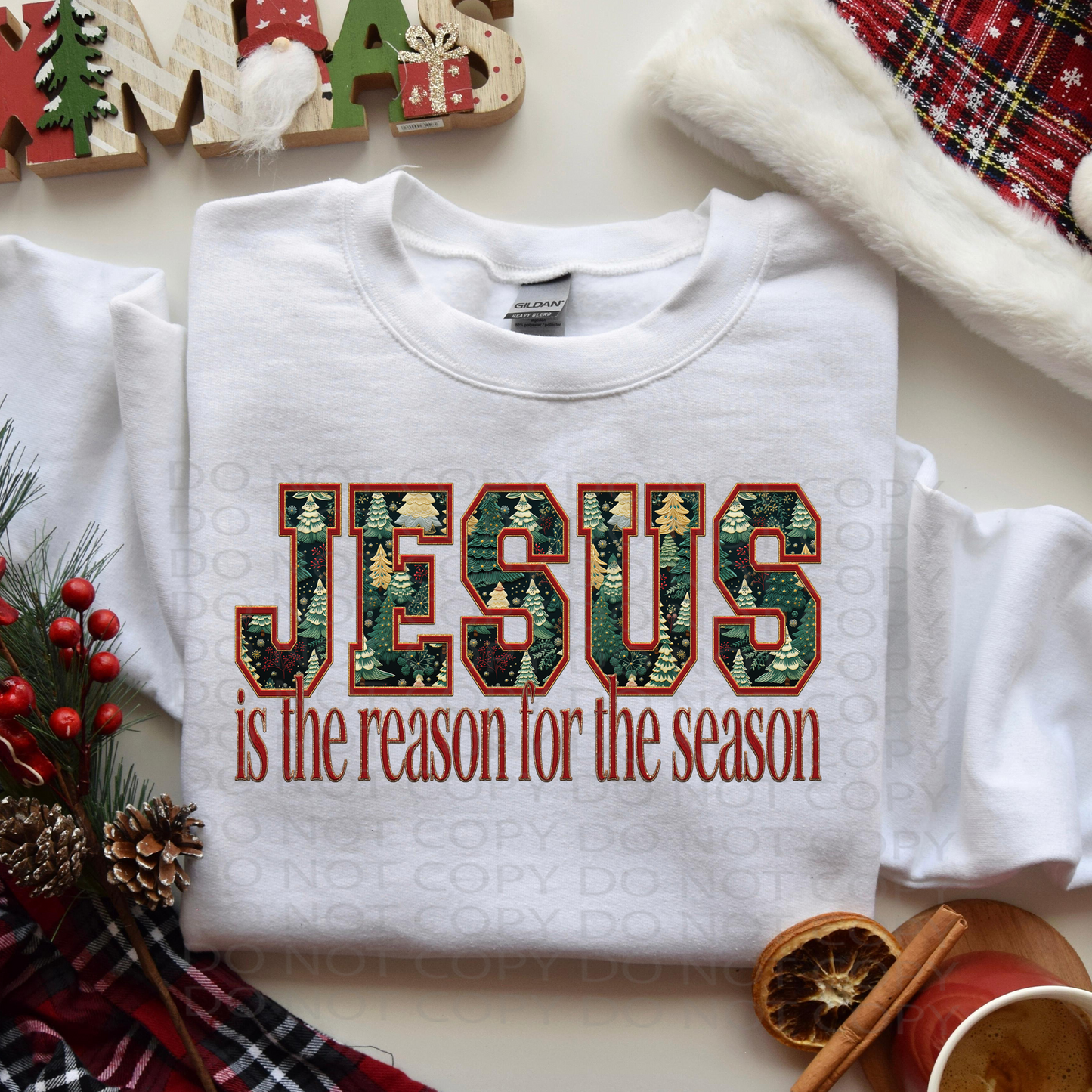 Jesus Is the Reason **EXCLUSIVE** Faux Embroidery DTF & Sublimation Transfer