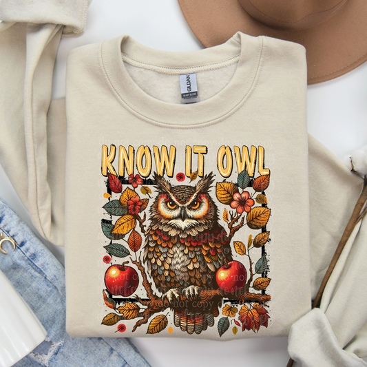 Know It Owl DTF & Sublimation Transfer