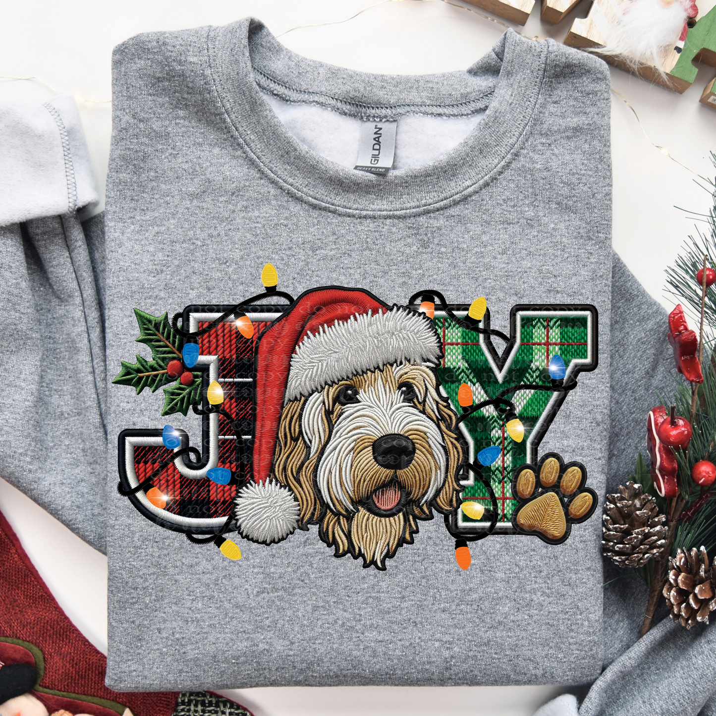 Labradoodle Joy Faux Embroidery DTF & Sublimation Transfer