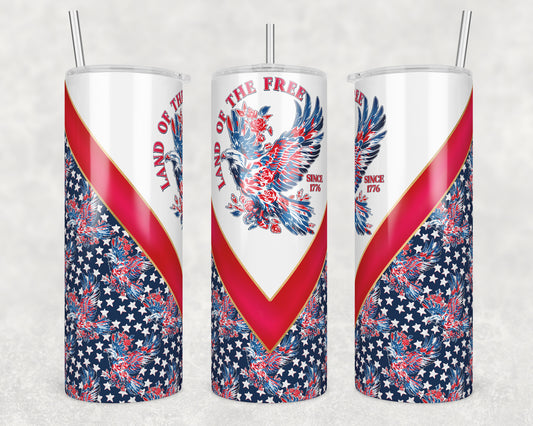 Land of the Free Eagle (matches shirt) Transfer Tumbler Wrap 20oz (read description)