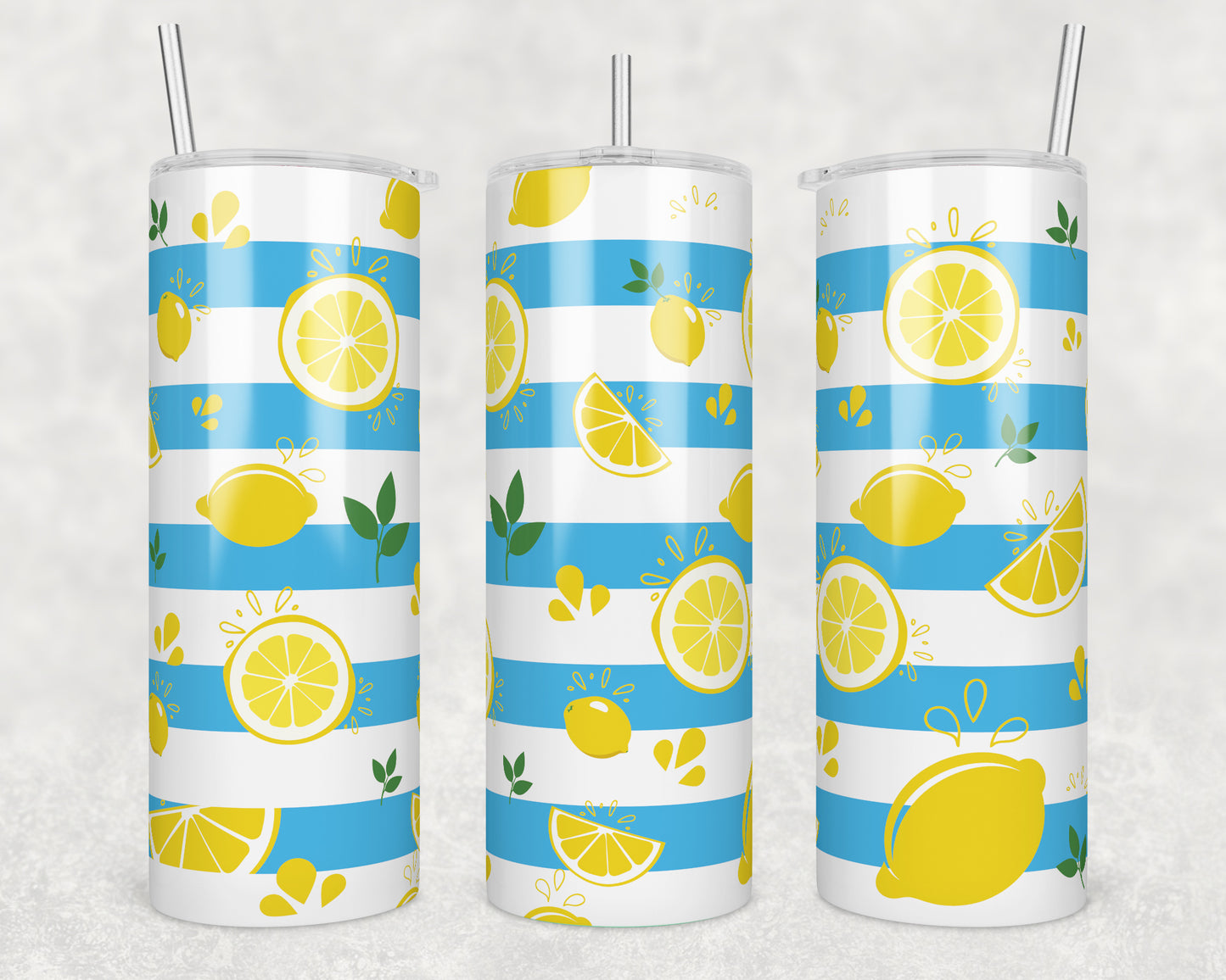 Lemon Summer Fruit Sublimation Transfer Tumbler Wrap 20oz (read description)