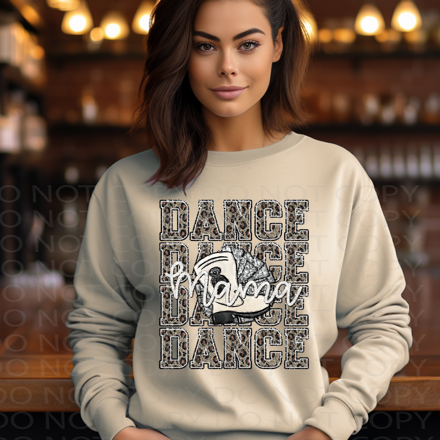 Dance Mama Leopard Faux Sparkles DTF & Sublimation Transfer