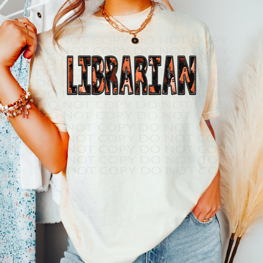 Librarian Faux Embroidery Ghosts DTF & Sublimation Transfer