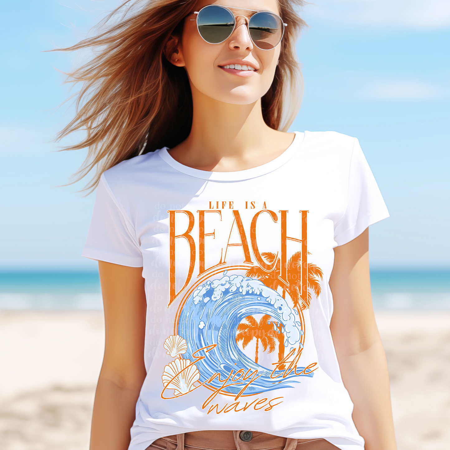 Life's A Beach Enjoy- Orange DTF & Sublimation Transfer