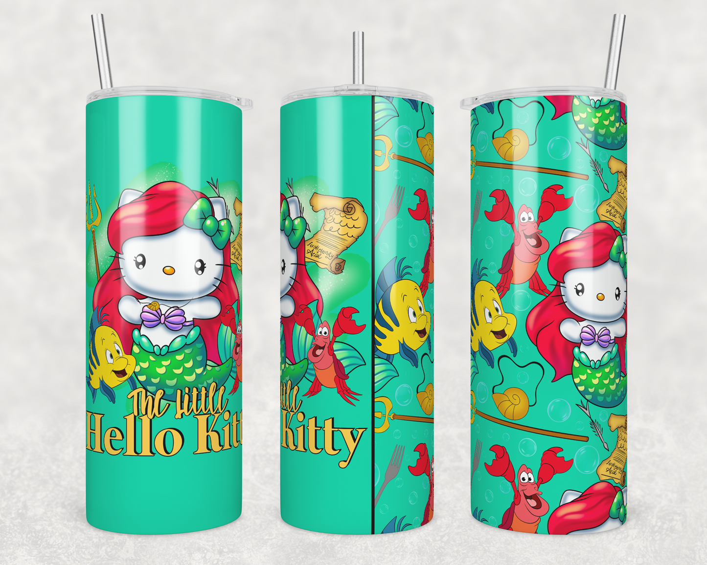 Little Kitty Sea (matches shirt) Transfer Tumbler Wrap 20oz (read description)