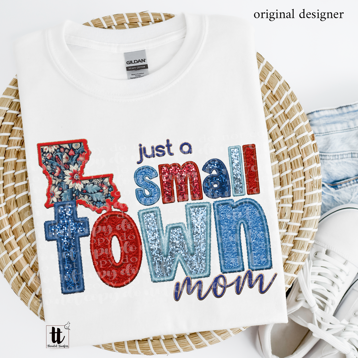 Louisiana Small Town **EXCLUSIVE** Faux Embroidery, Chenille, & Sparkles DTF & Sublimation Transfer