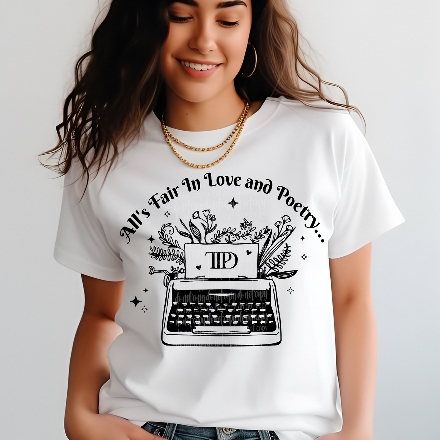 Love and Poetry Typewriter Black DTF & Sublimation Transfer