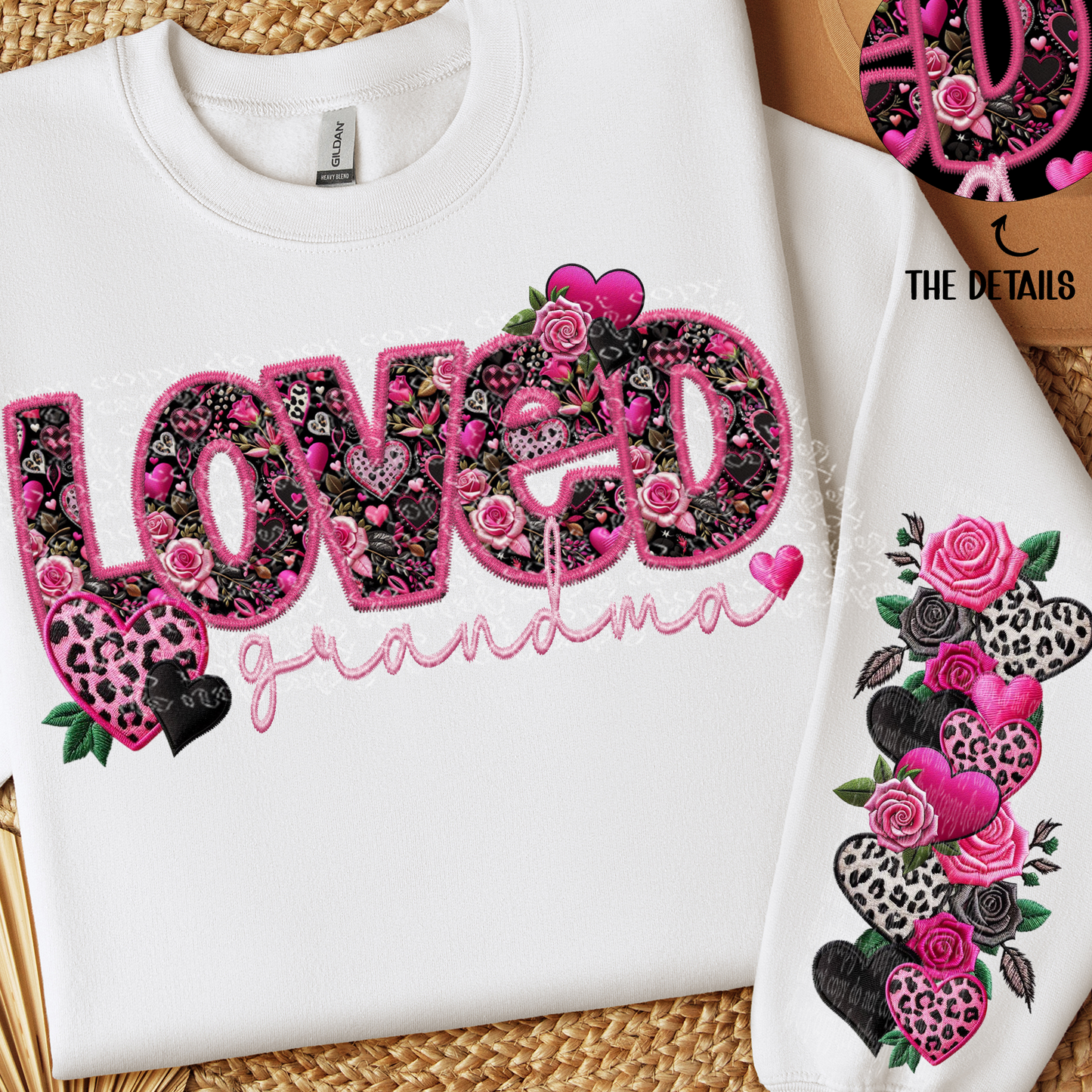 Loved Grandma Faux Embroidery DTF & Sublimation Transfer