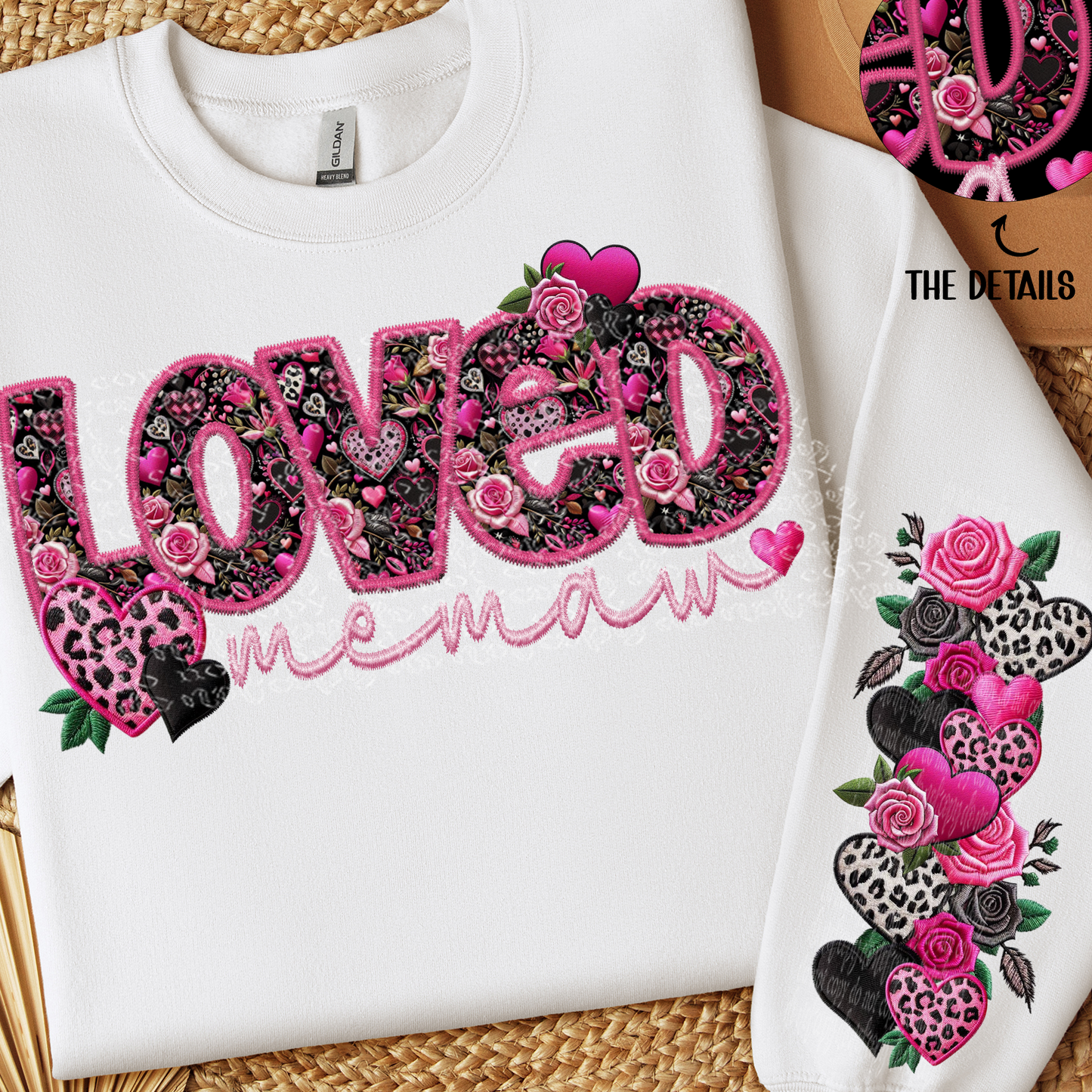 Loved Memaw Faux Embroidery DTF & Sublimation Transfer