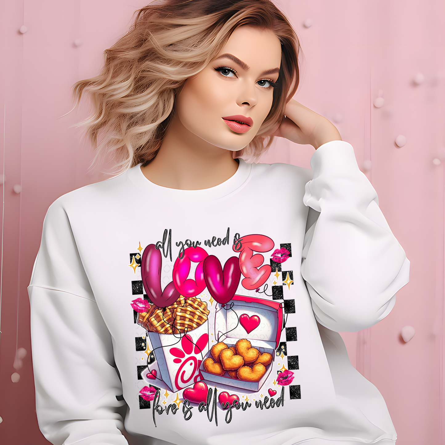 Love is All You Need Plus Fries DTF & Sublimation Transfer