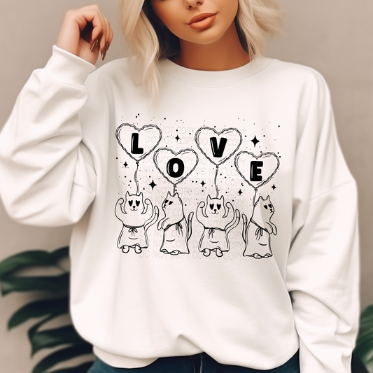 Love Kitten Ghosties DTF & Sublimation Transfer